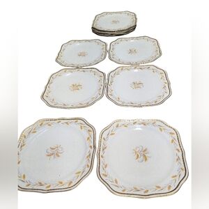 MCM Homer Laughlin Eggshell Georgian Wheat Pattern square price per plate (12)